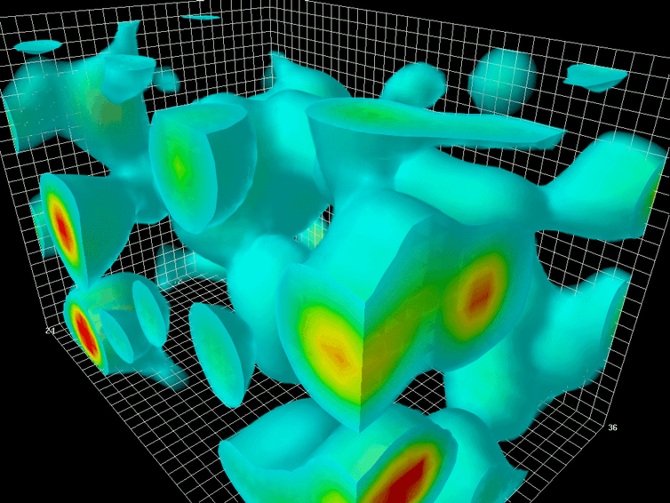 Image of a simulation of quantum vacuum fluctuations.