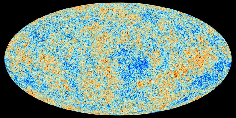 Map of the cosmic microwave background radiation.
