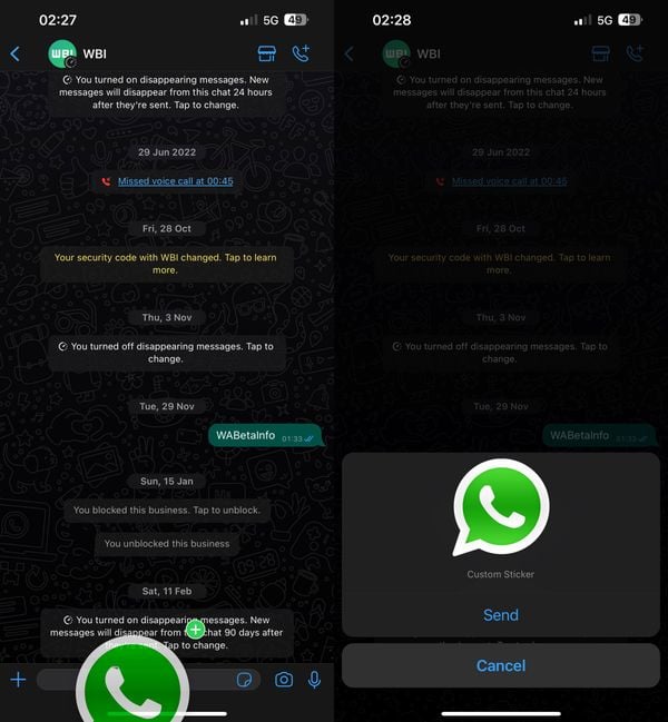 Creating stickers with WhatsApp