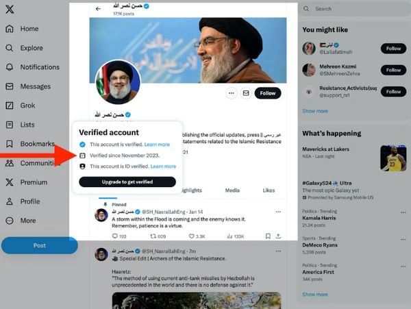 It seems that X (Twitter) is full of verified terrorists